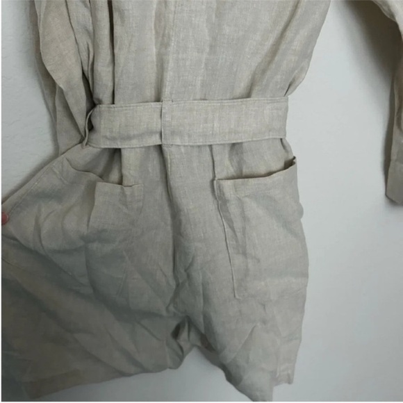 Marissa Webb Rowan Linen Button Down Romper NWT - Picture 8 of 11